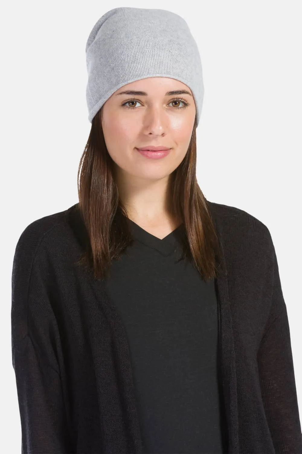 Women's 100% Cashmere Slouchy Beanie Hat