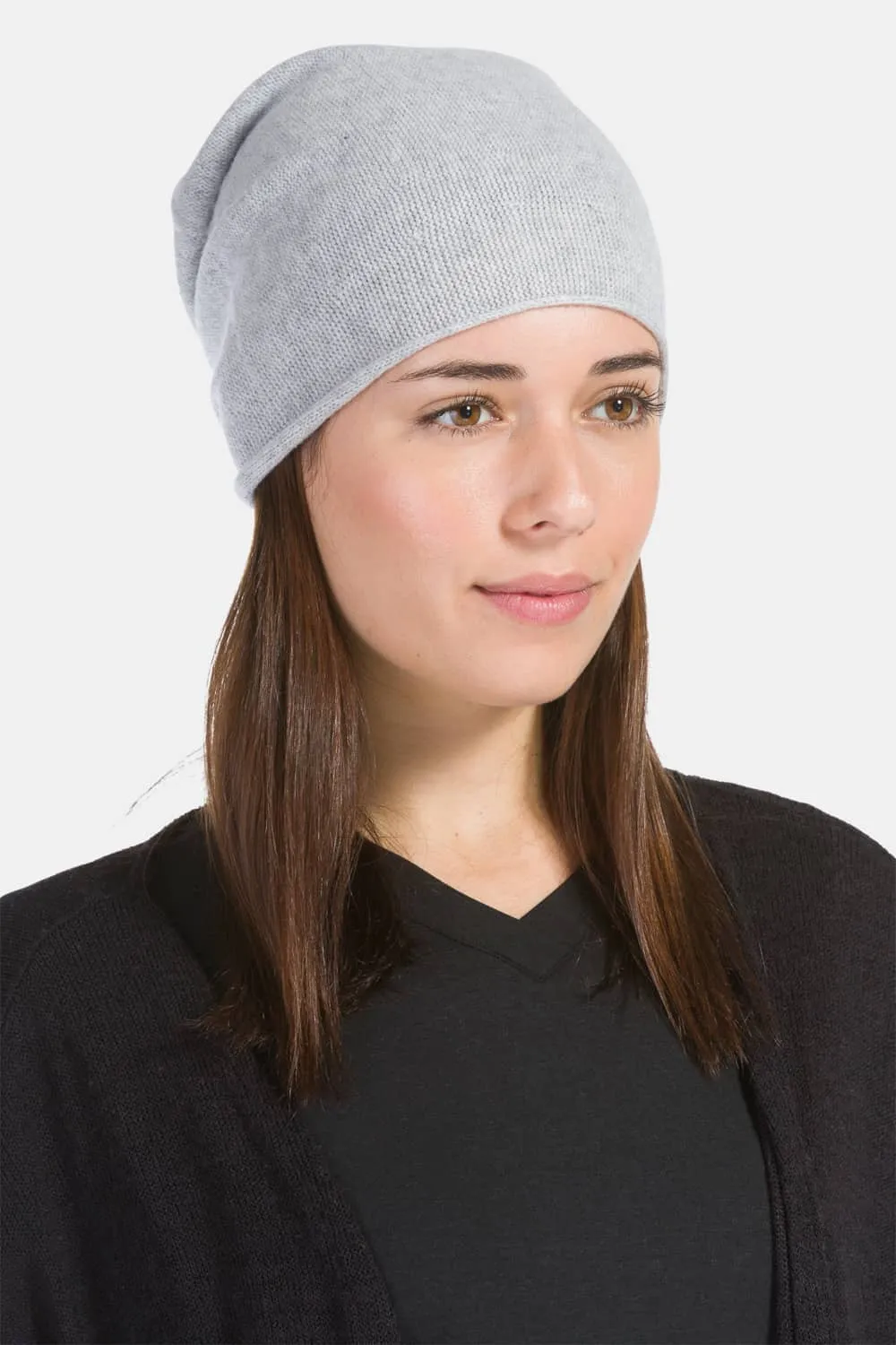 Women's 100% Cashmere Slouchy Beanie Hat