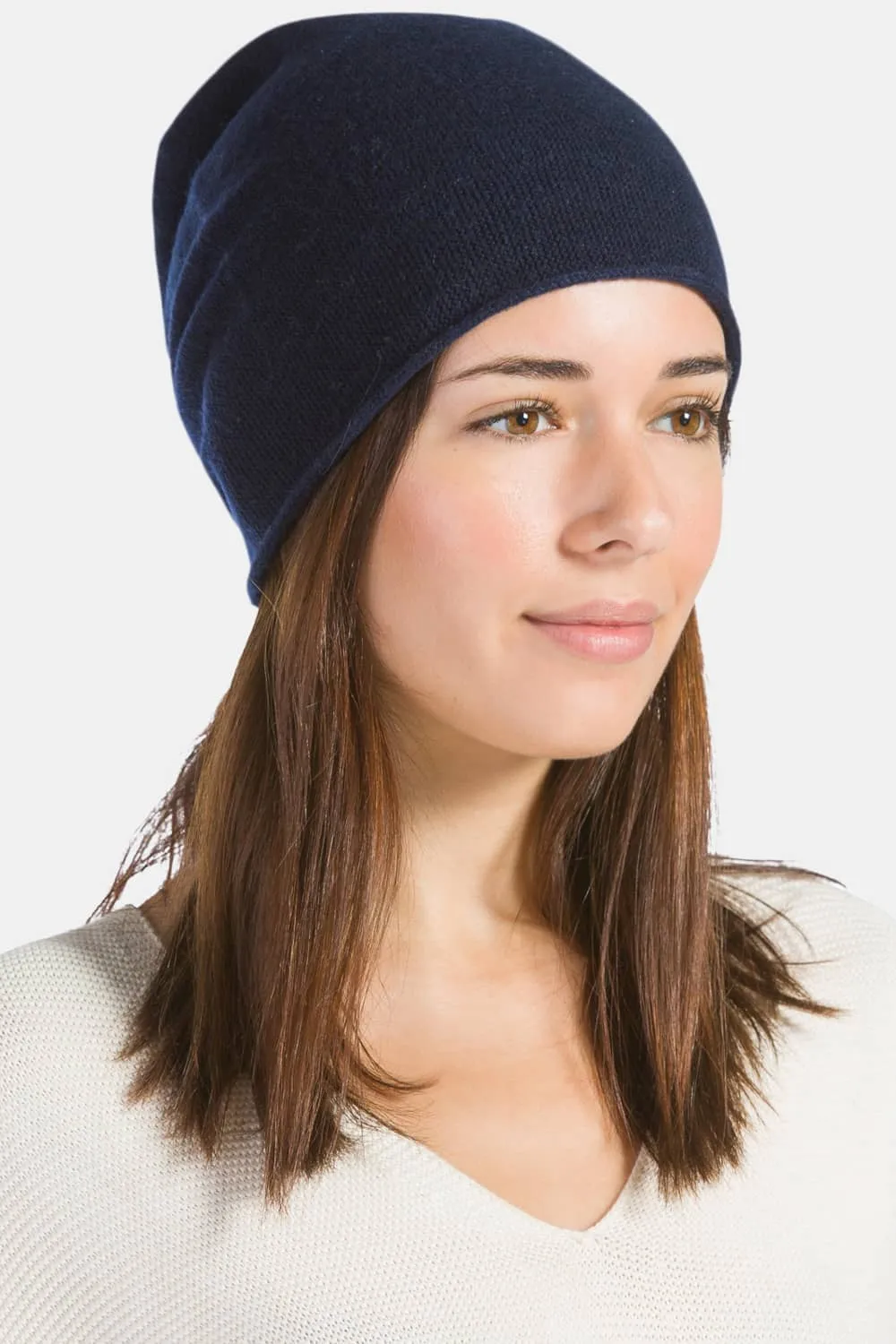 Women's 100% Cashmere Slouchy Beanie Hat