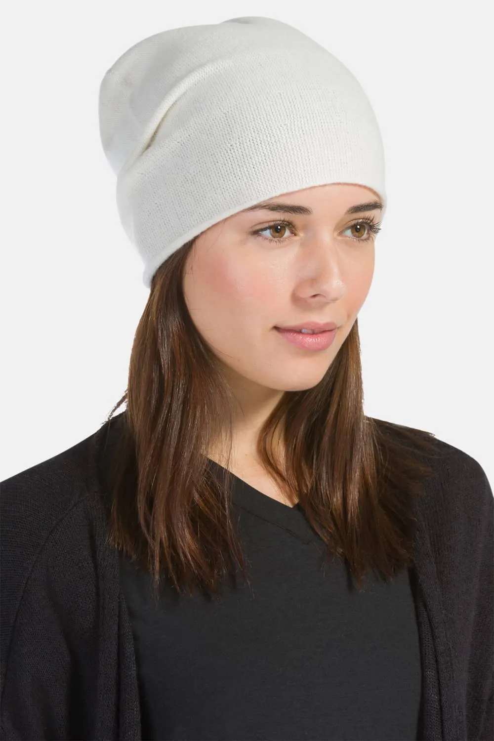 Women's 100% Cashmere Slouchy Beanie Hat