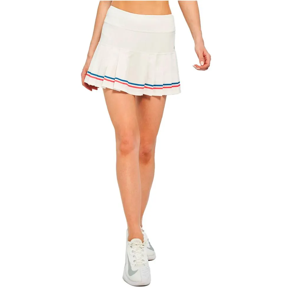 Women's Club 13 Inch Tennis Skort White and Sea Blue