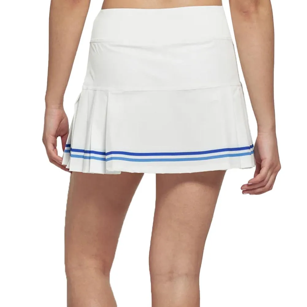 Women's Club 13 Inch Tennis Skort White and Surf Blue