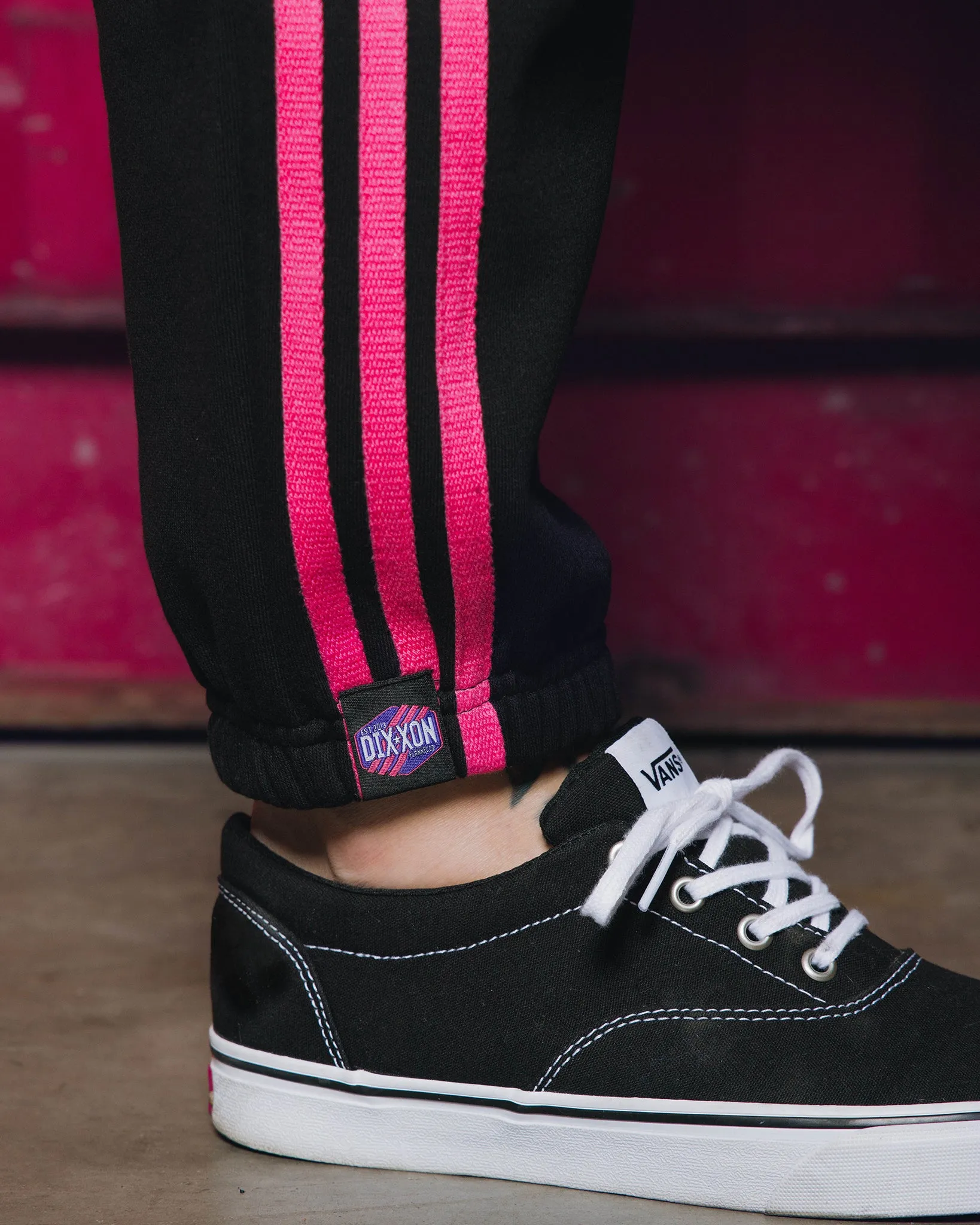 Women's Pink Stripes Sweatpants - Black