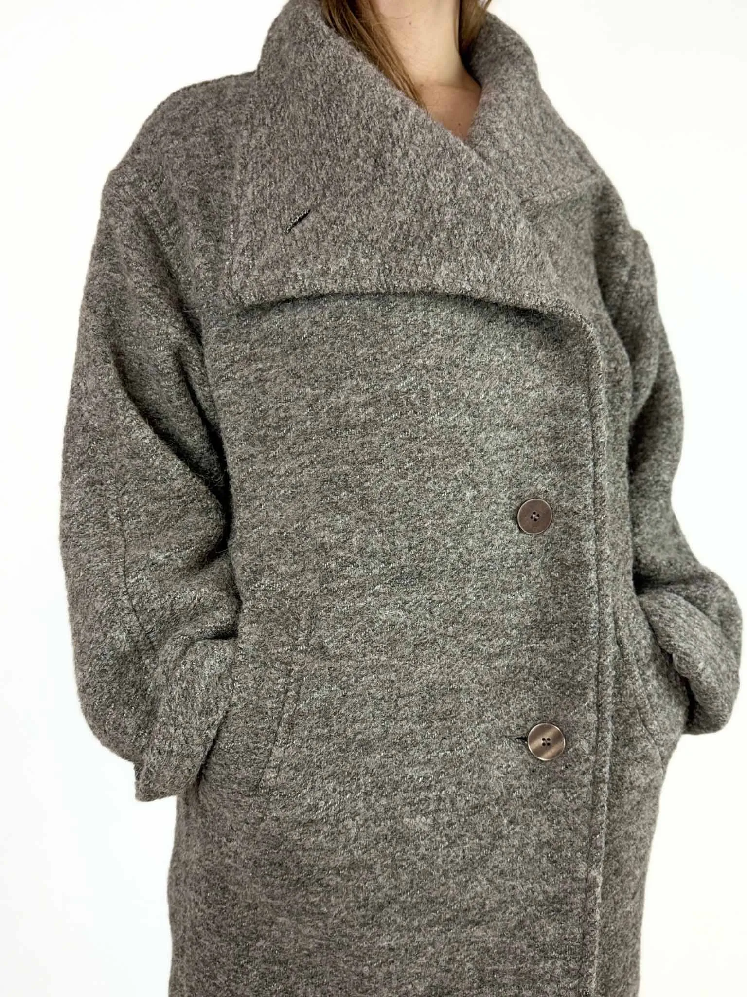 Wool and Alpaca Funnel Neck Coat by Ania Schierholt