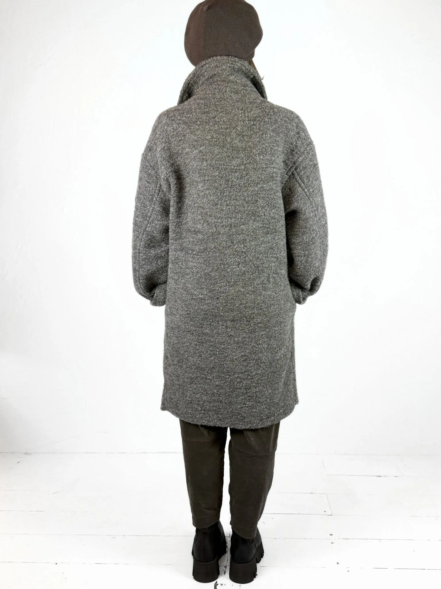 Wool and Alpaca Funnel Neck Coat by Ania Schierholt