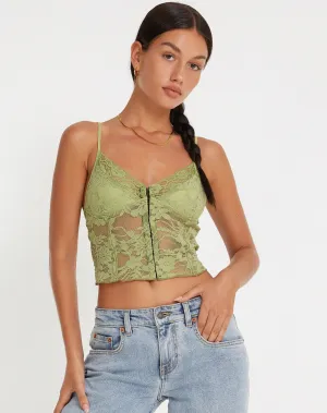 Yenko Crop Top in Lace Green