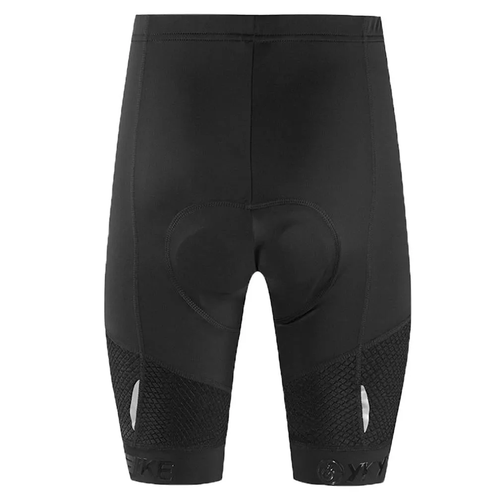 YKYW Men's Cycling Shorts Lycra plaid fabric Shockproof Tights Black