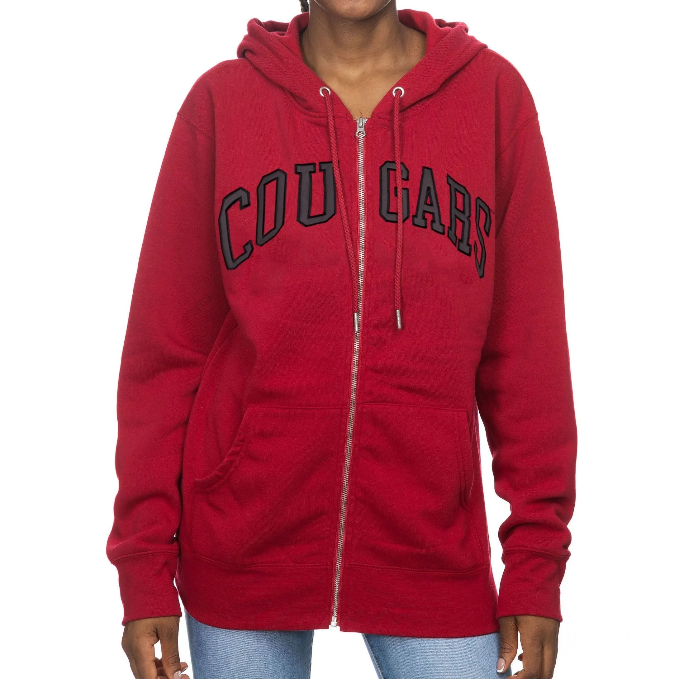 ZooZatz Unisex Crimson "COUGARS" Full Zip Hoodie