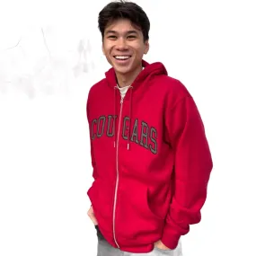 ZooZatz Unisex Crimson "COUGARS" Full Zip Hoodie